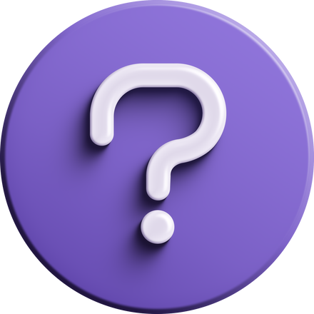 Purple round 3D question icon